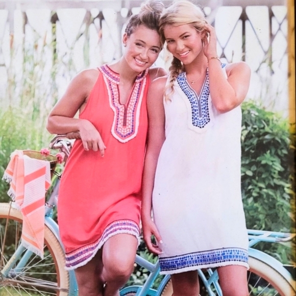 MUD PIE NEW WHITE, BLUE SMALL DRESS LAST ONE - Picture 1 of 12